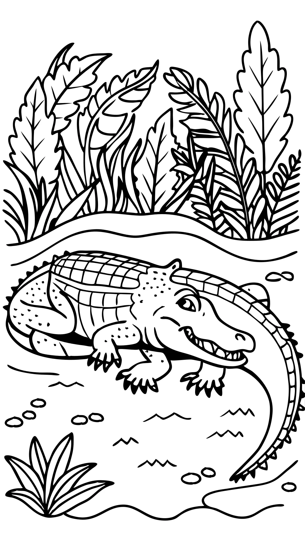 coloring page crocodile